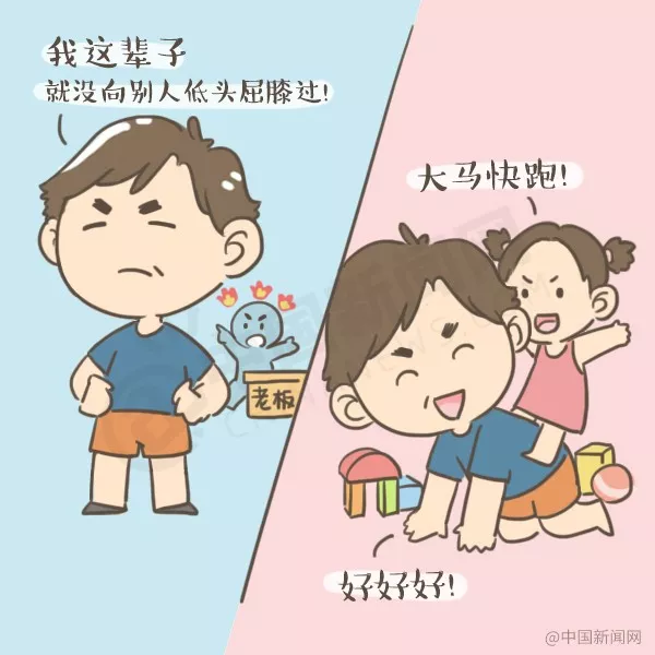 【漫画】爸爸节快乐! 其实每个爸爸都是“两面派” 【漫画】爸爸节快乐! 其实每个爸爸都是“两面派”