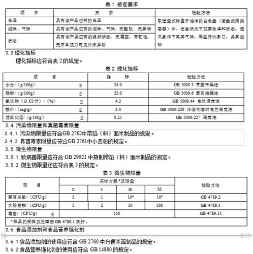 ：《食品安全国家标准-调味面制品》(征求意见稿)中的部分规定。来源：国家卫生健康委员会