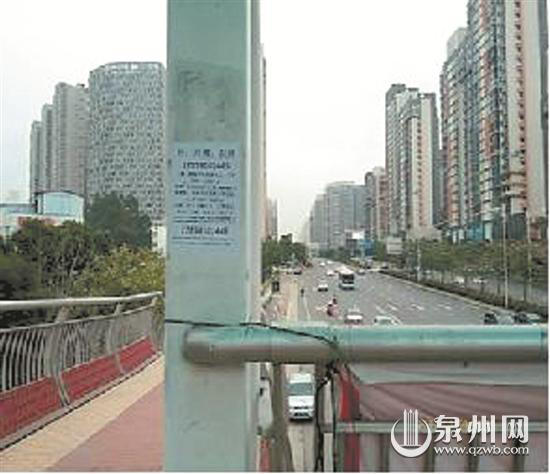 丰泽区东海大街东海滨城前天桥“牛皮癣”