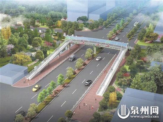 笋江路人行天桥效果图