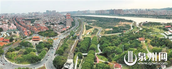 泉州市区，绿道“水线”串起生态连绵带。（王柏峰 摄）