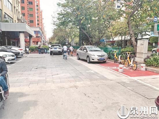 田安路共享单车占道现象多