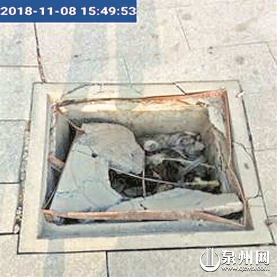 丰海路井盖破损一个月未处置 