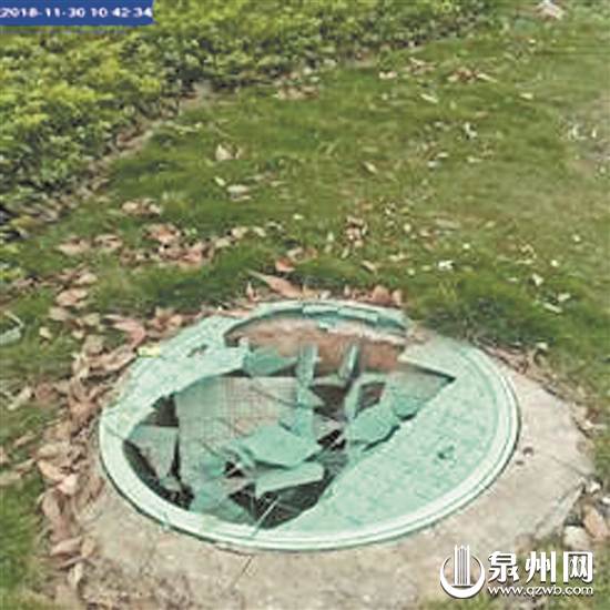 通港东街绿化带井盖未整改